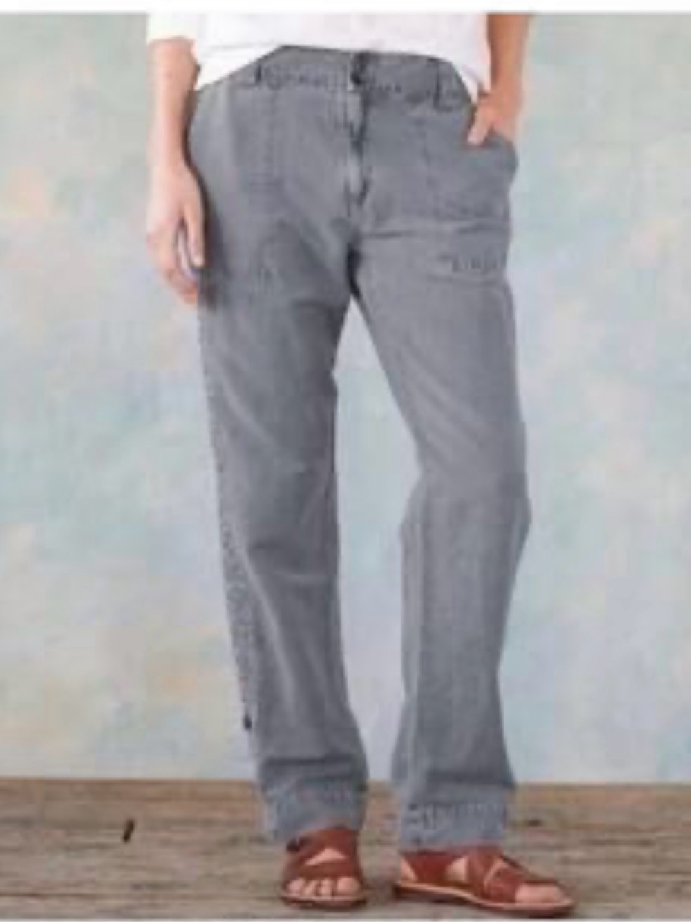 Sundance "Organia" Gray Lace Trim Pants 10